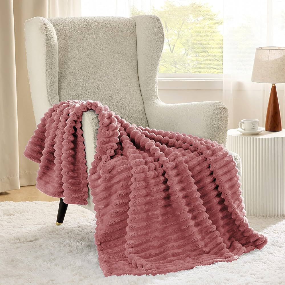 Bedsure Brick Dust Fleece Throw Blanket for Couch - Super Soft Cozy Blankets for Women, Cute Smal... | Amazon (US)