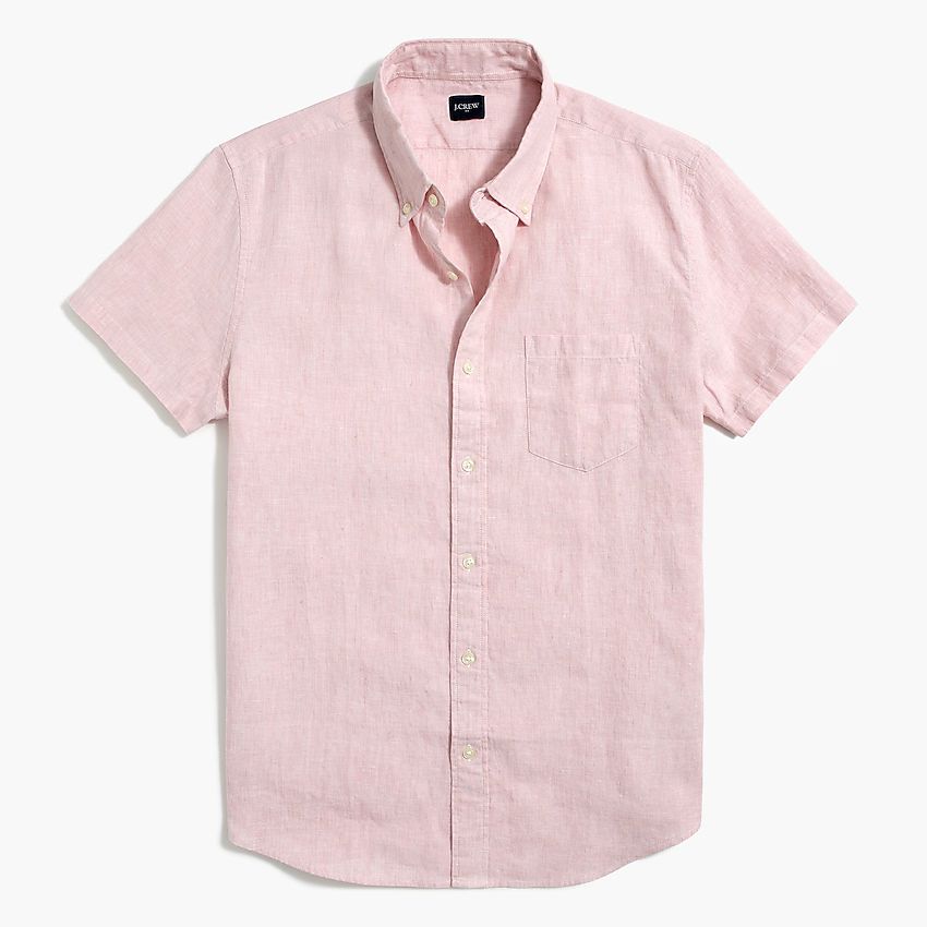 Slim short-sleeve linen-cotton shirt | J.Crew Factory