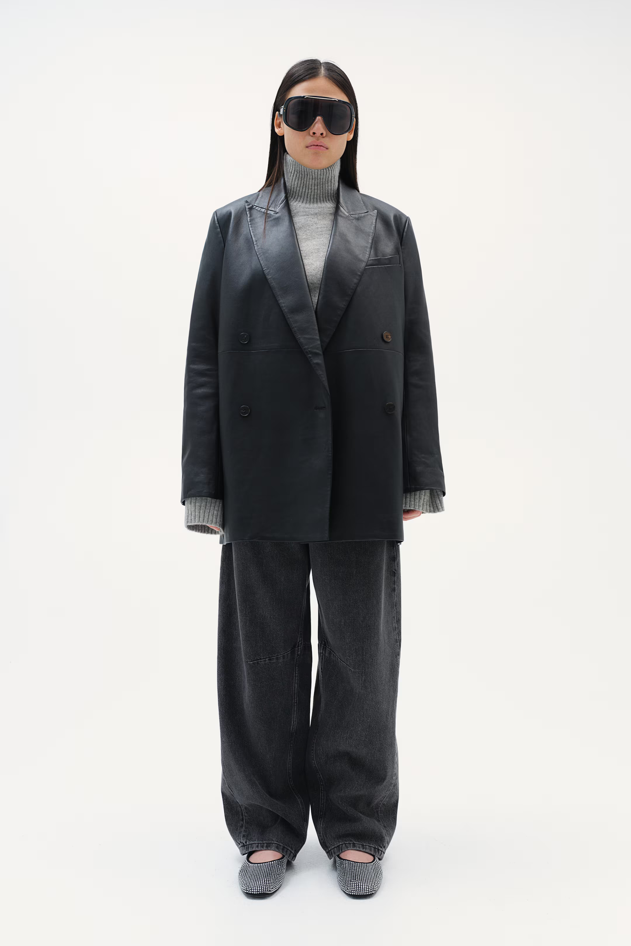 Pull en maille fine avec col cheminée - Gris clair chiné - FEMME | H&M FR | H&M (FR, IT, ES, PT, BE)