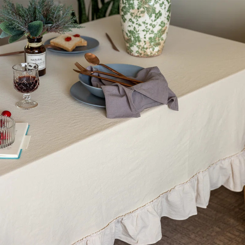 Agna Rectangular Pure Color Birthday Cotton Tablecloth | Wayfair North America