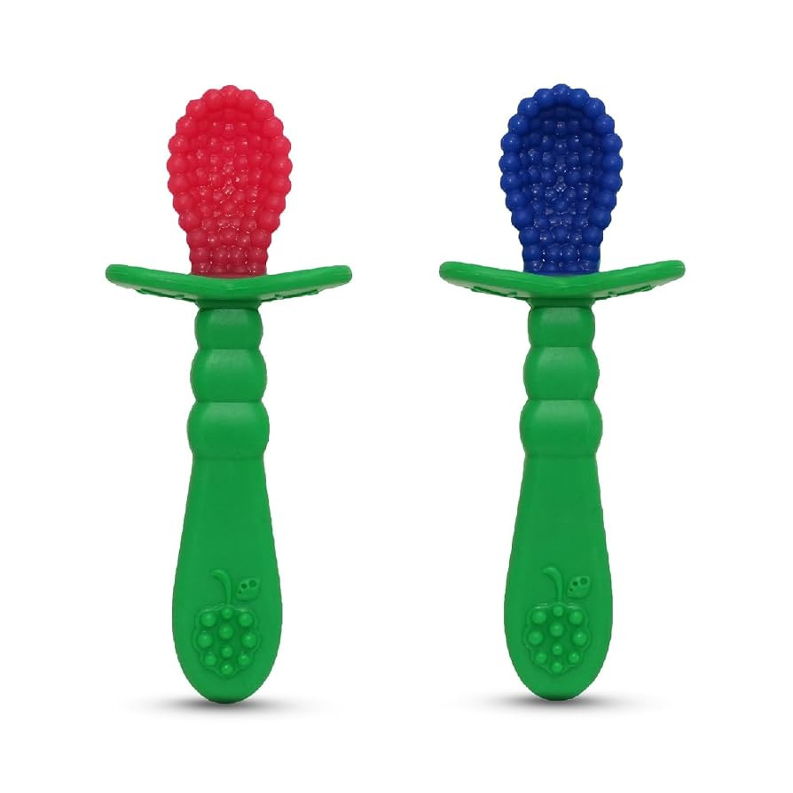 RaZbaby RaZberry Spoon (2-Pack), Multi-Textured Silicone for Grip & Comfort During Feeding – Pe... | Amazon (US)