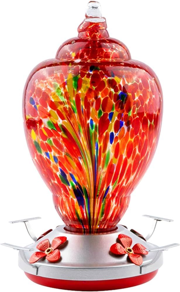 WOSIBO Hummingbird Feeder for Outdoors Patio Large 32 Ounces Colorful Hand Blown Glass Hummingbir... | Amazon (US)