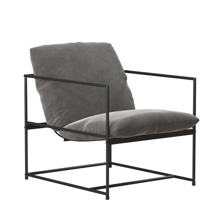 David Accent Chair Gray Velvet - Room & Joy | Target