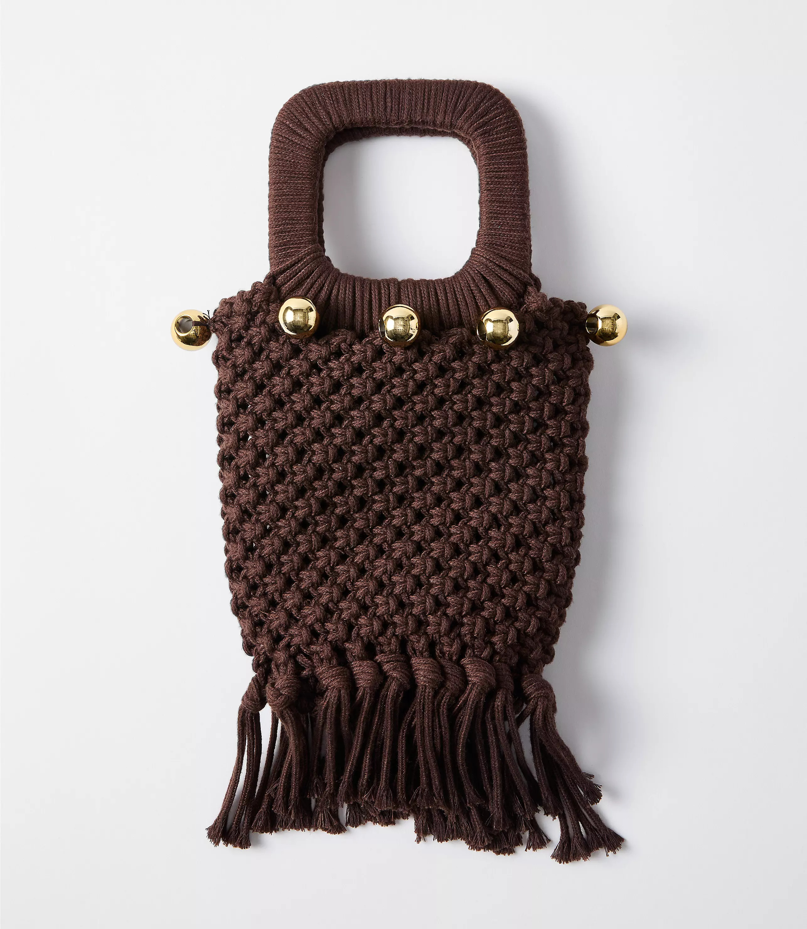 Metallic Fringe Macrame Bag | LOFT