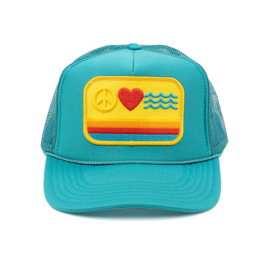 Peace Love & Waves Patch Trucker Hat | Local Beach