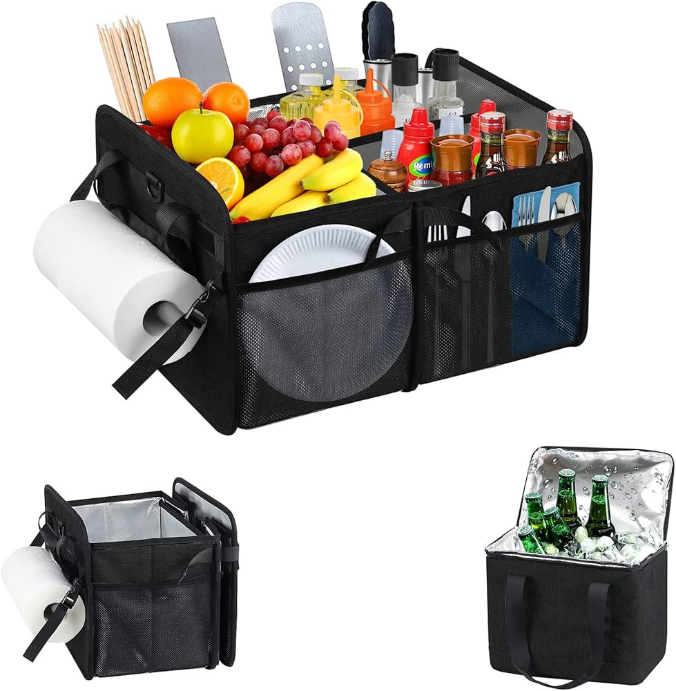 WOMACO Large Grill and Griddle Caddy with Cooler Bag, Outdoor Picnic Caddy with Paper Towel Holde... | Amazon (US)