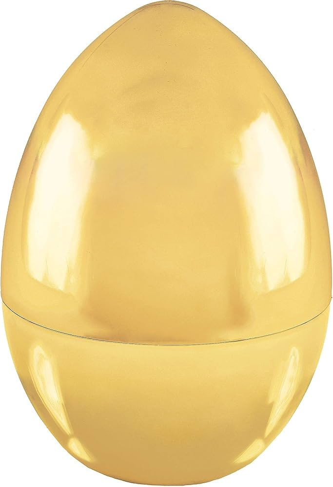 Amscan Party Favor Jumbo Easter Egg 1 Pc, 9 1/2" x 6 1/2", Metallic Gold | Amazon (US)