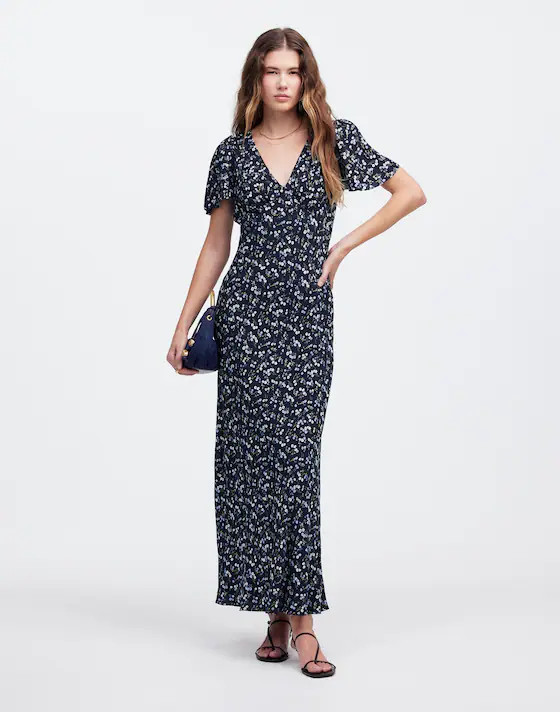 Seamed Flutter Sleeve Maxi Dress | Madewell