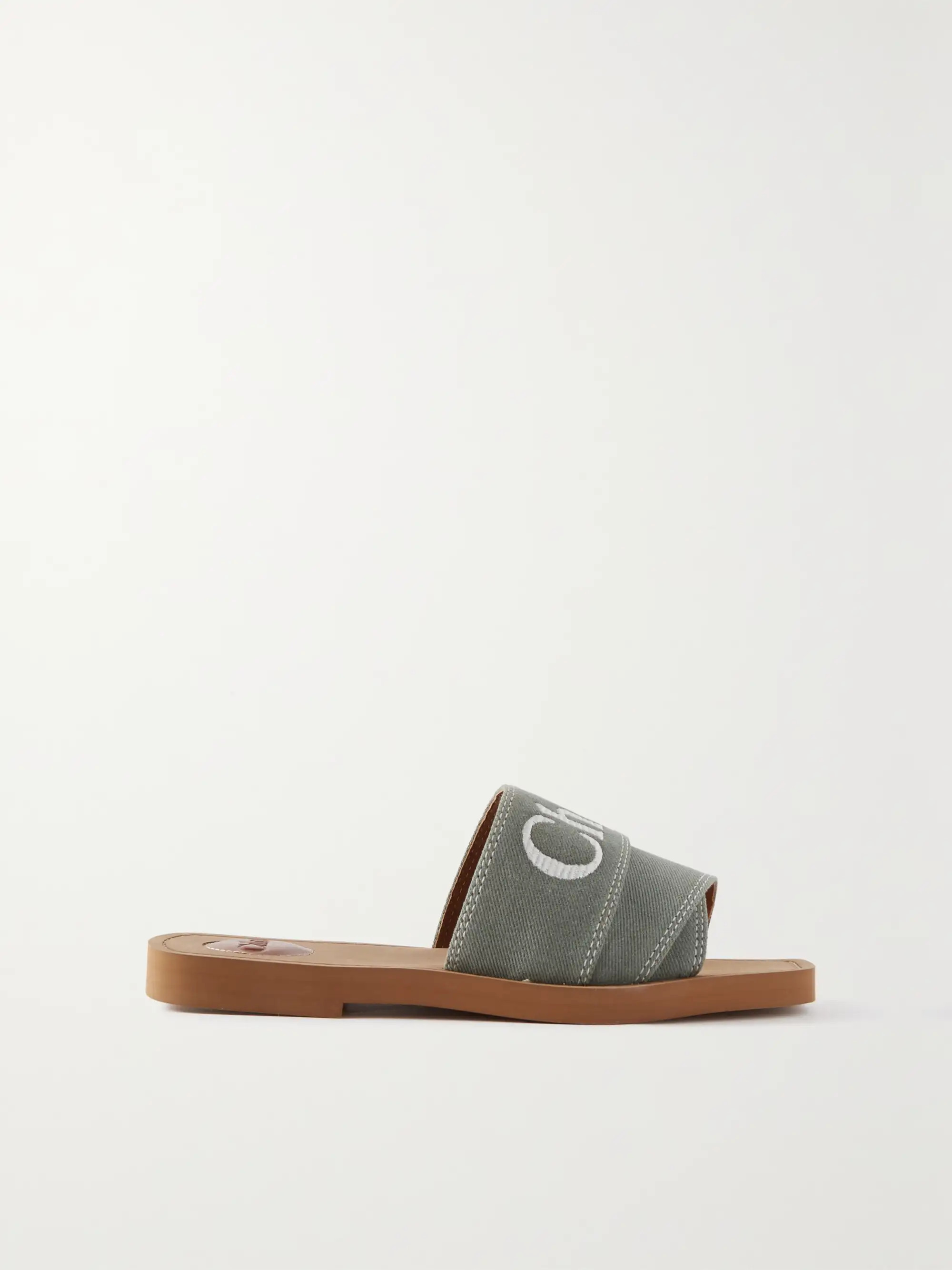 Woody logo-embroided denim slides | NET-A-PORTER (UK & EU)
