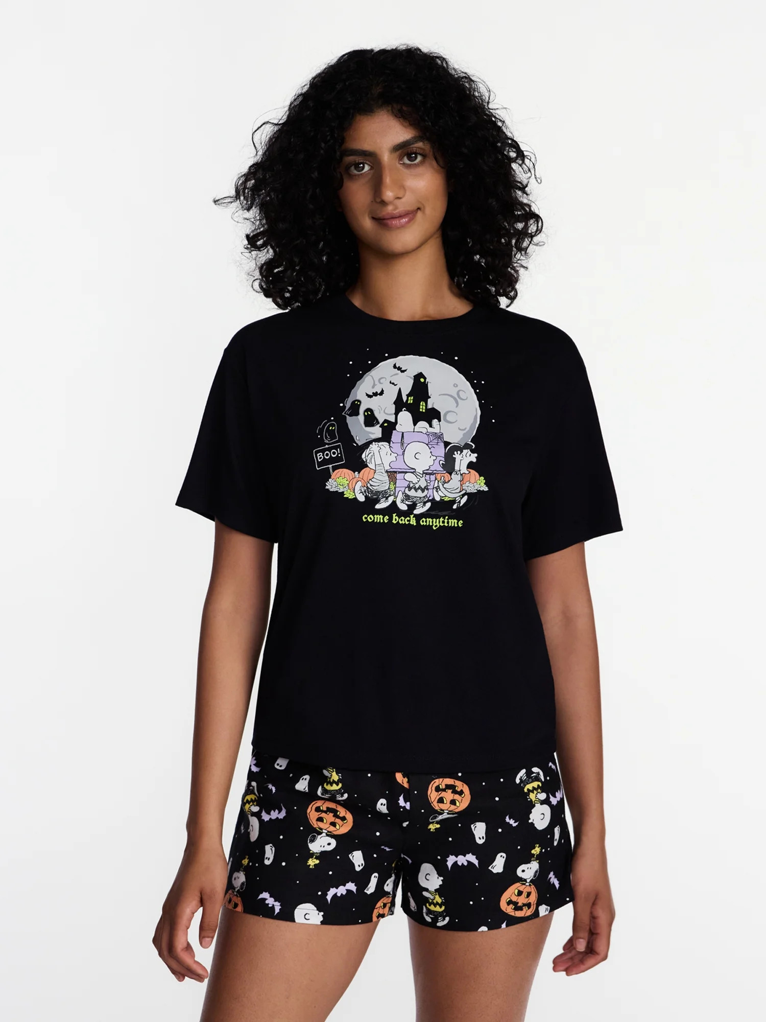 Peanuts Haunted House Women's and Women's Plus Shorty Set, 2-Piece Sizes XS-3X | Walmart (US)