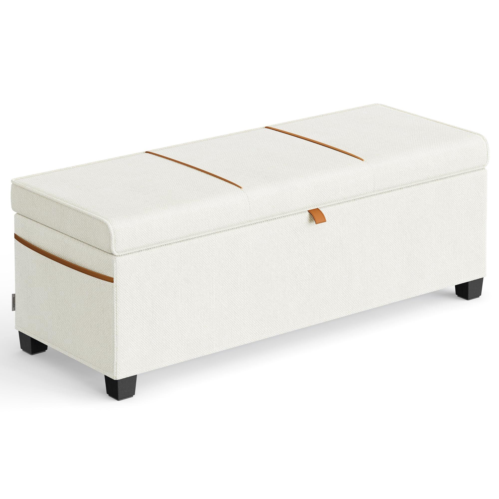 SONGMICS Storage Ottoman Bench, Storage Chest, 15.7 x 43.3 x 15.7 Inches, End of Bed Bench, 27 Ga... | Amazon (US)
