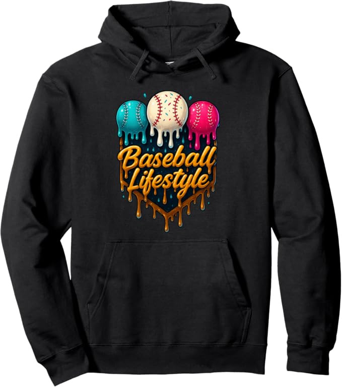 Baseball Lifestyle 101 Apparel Youth Baseball Drip Icecream Pullover Hoodie | Amazon (US)
