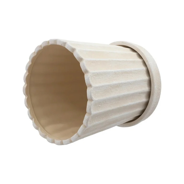 My Texas House 8 Inch Shell Planter Cream Ceramic Indoor Outdoor Flower Pot | Walmart (US)