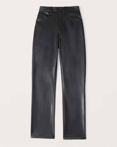 Women's Vegan Leather 90s Straight Pants | Women's Bottoms | Abercrombie.com | Abercrombie & Fitch (US)