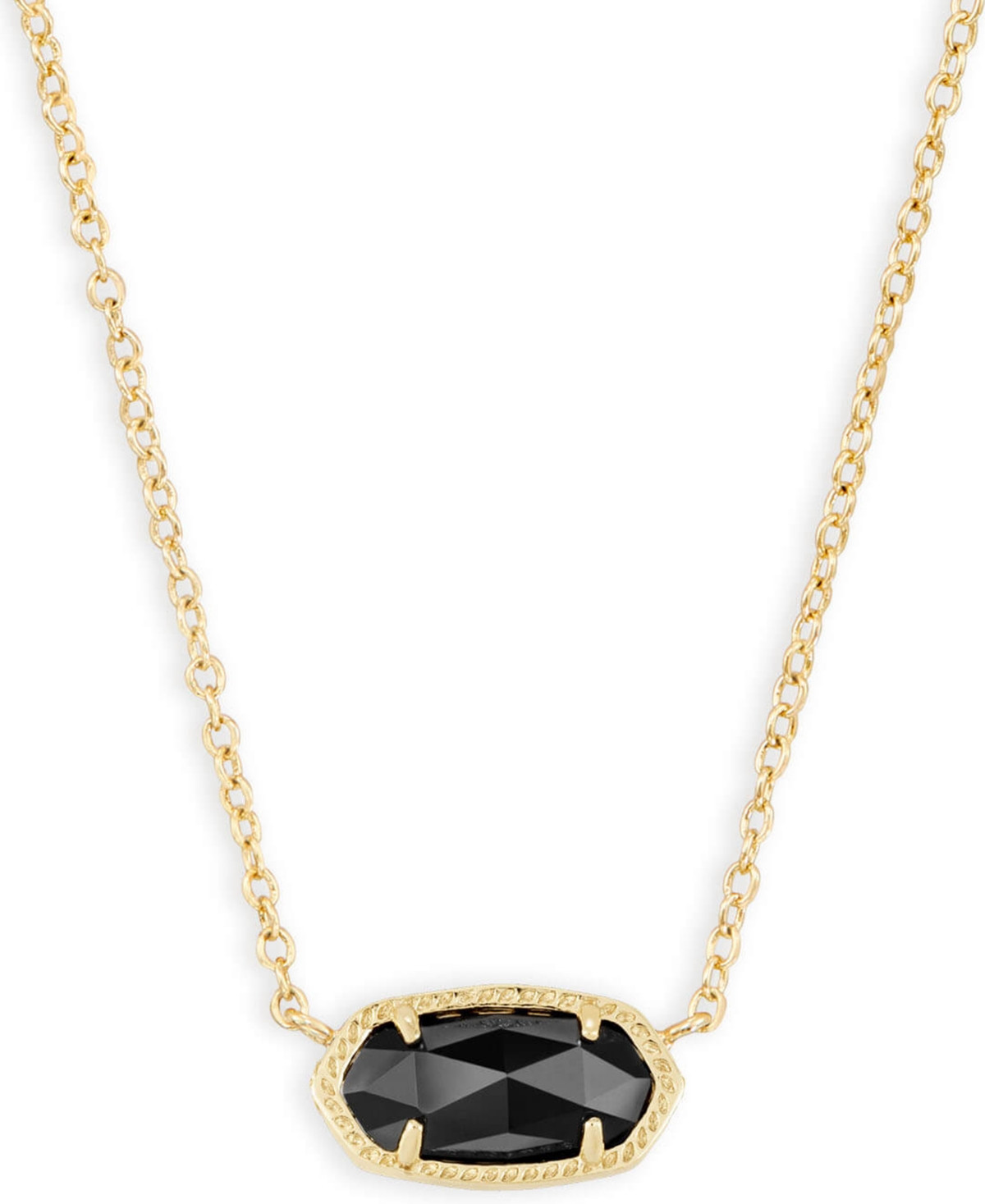 Kendra Scott 14K Gold Plated Elisa Pendant Necklace - Gold Black | Macy's