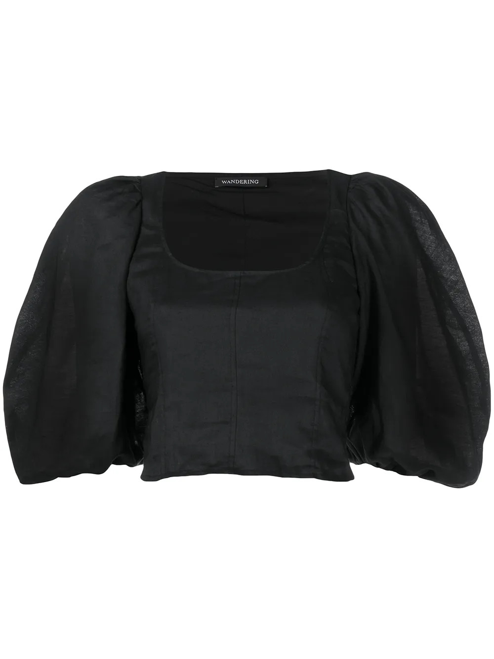 Cropped-Oberteil mit Puffärmeln | Farfetch (DE)