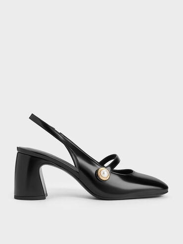 Pearl-Accent Mary Jane Pumps
 - Black Box | Charles & Keith US