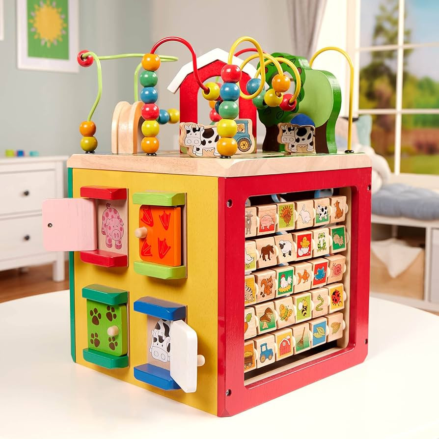 Battat - Activity Cube With Farm Theme - Educational Wooden Toys For Toddlers And Kids - 1 Year + | Amazon (US)