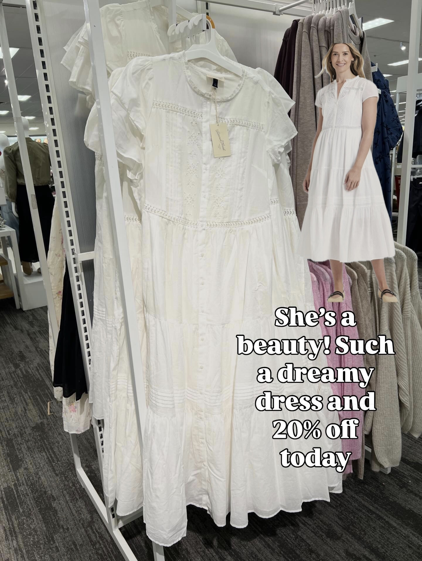 Target white midi dress, looks like Anthro 