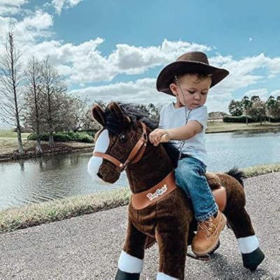 PonyCycle Official Classic U Series Ride on Horse Toy Plush Walking Animal Chocolate Brown Horse ... | Amazon (US)