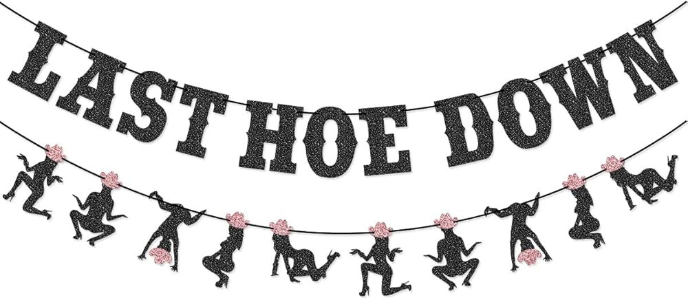 Wulagogo Last Hoedown Western Cowgirl Bachelorette Party Banner (Black, 7.0 x 6.0 inches) | Amazon (US)