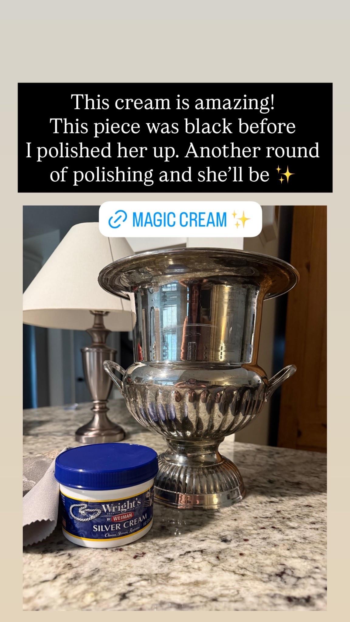 This silver polish cream is amazing! 
This piece was black before 
I polished her up. Another round of polishing and she’ll be ✨


#LTKHome