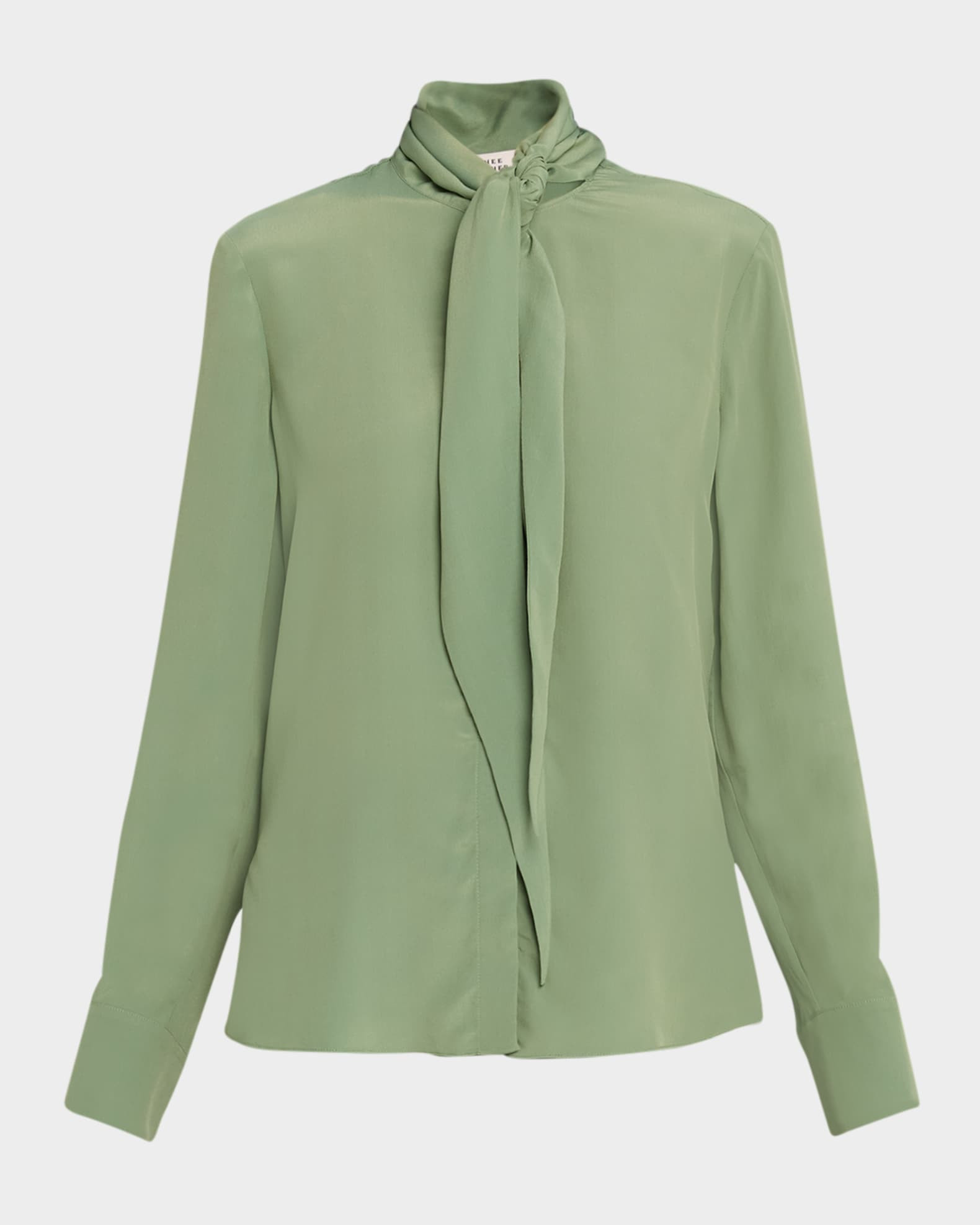 Soft Vibes Tie-Neck Crepe De Chine Blouse | Neiman Marcus