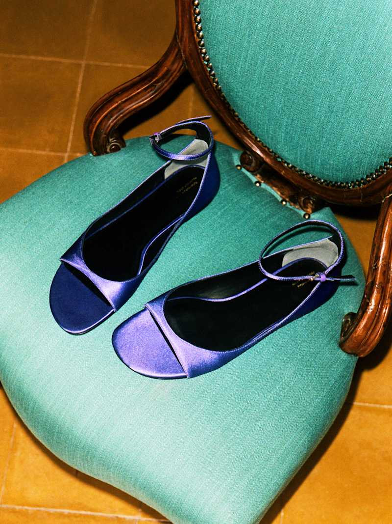Reformation Zoe Sage Sandal Purple Satin 5 | Reformation (Global)