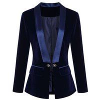 Women Navy Blue Velvet Designer Custom Hand Made Blazer Coat Jacket Tailored Business Formal Wedding | Etsy (US)
