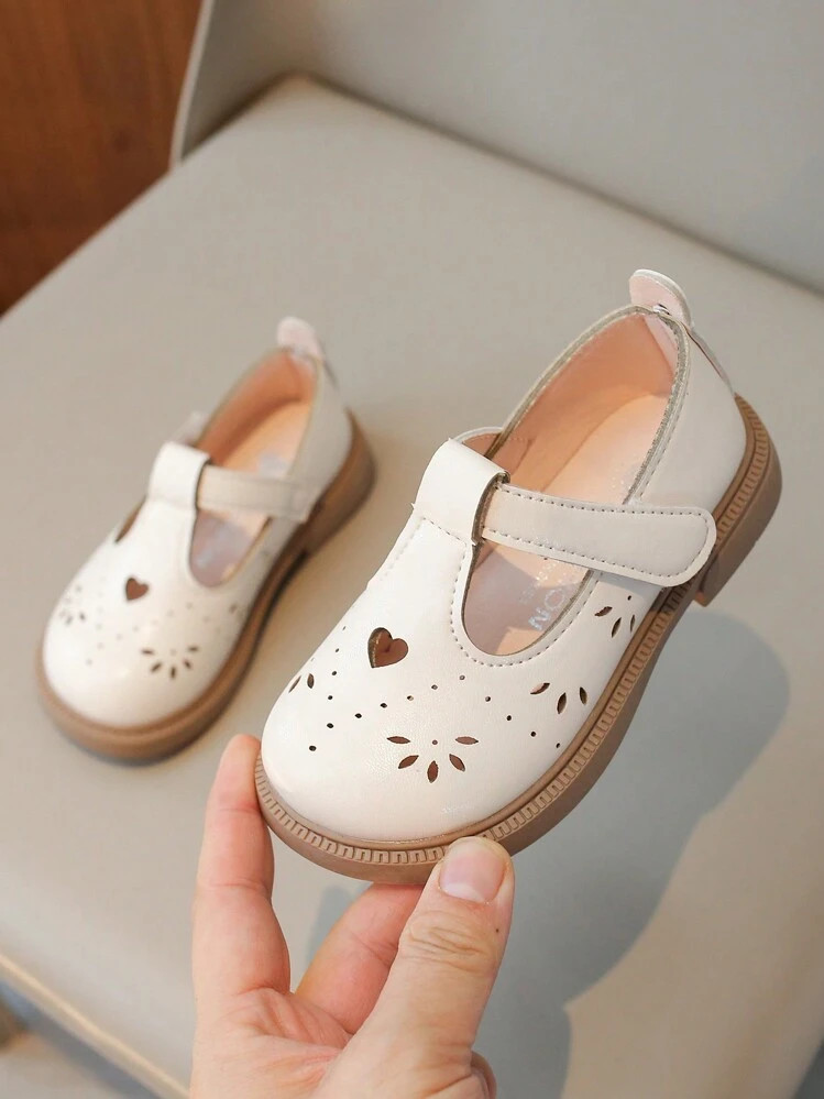 Trends1pair Kids' Hollow Out Leather Flat Non-Slip Casual Shoes, Suitable For Spring And Summer | SHEIN