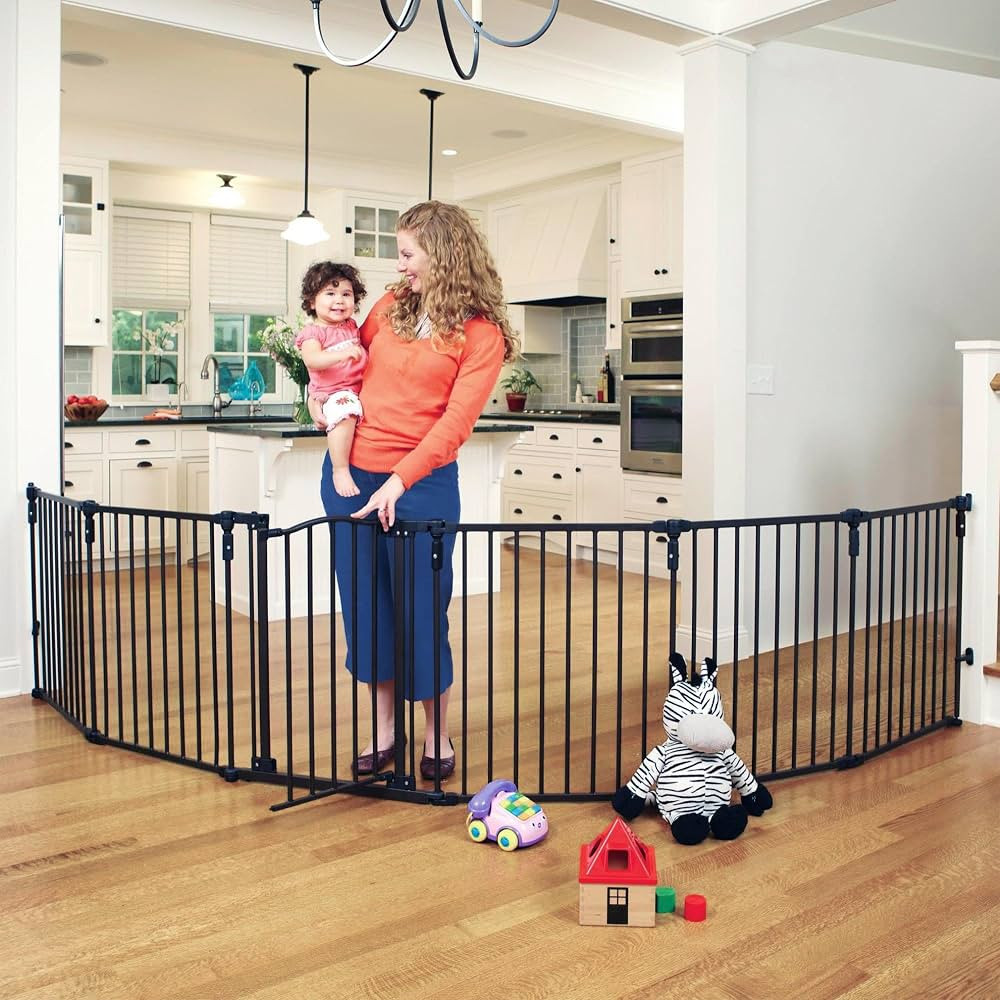Toddleroo by North States 3 in 1 Arched Décor Metal Superyard: 151" long extra wide baby gate, b... | Amazon (US)