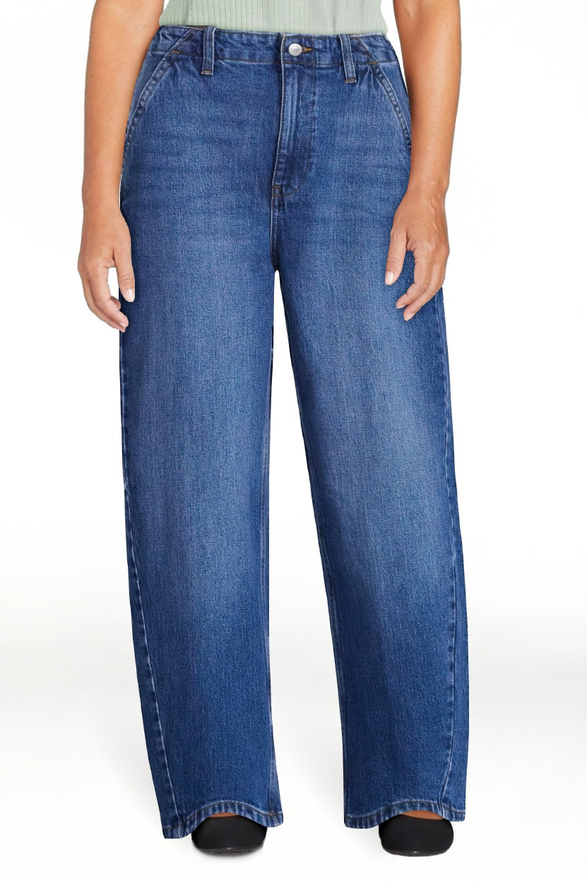 Free Assembly Women's High Rise Cropped Carpenter Barrel Jeans, 26" Inseam, Sizes 0-16 | Walmart (US)