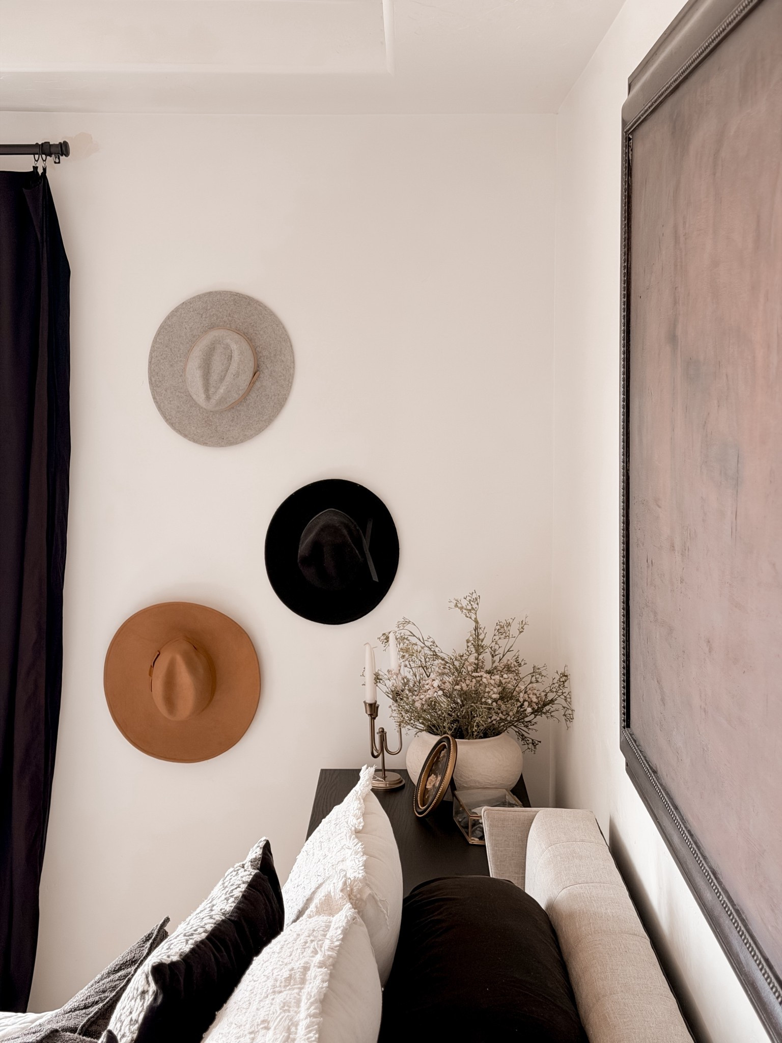 Neutral corners are my love language 🤎
This space proves you don’t need color to make a statement—just texture, warmth, and intentional styling.
From the felt hat wall to the soft layered pillows, every detail adds depth while keeping it calm, cozy, and timeless.

If you love modern organic, moody neutrals, and effortless cozy home decor, I linked similar pieces so you can recreate this look in your own space ✨
Perfect for bedrooms, reading nooks, or any corner that needs a little soul.

🖤 neutral home decor
🖤 modern organic style
🖤 cozy bedroom inspo
🖤 minimalist wall decor
🖤 timeless home finds

Tap to shop everything I used 🤍



#LTKdayinmylife #LTKHome #LTKFindsUnder50