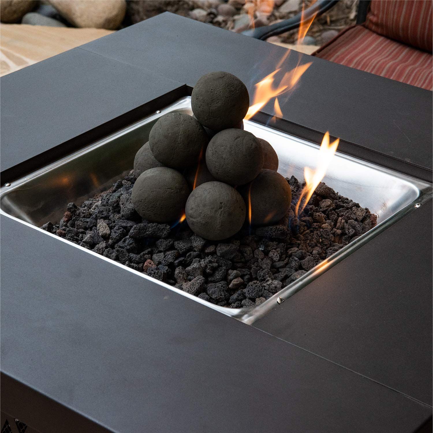 Ceramic Fire Balls | Set of 5 | Modern Accessory for Indoor and Outdoor Fire Pits or Fireplaces ... | Amazon (US)