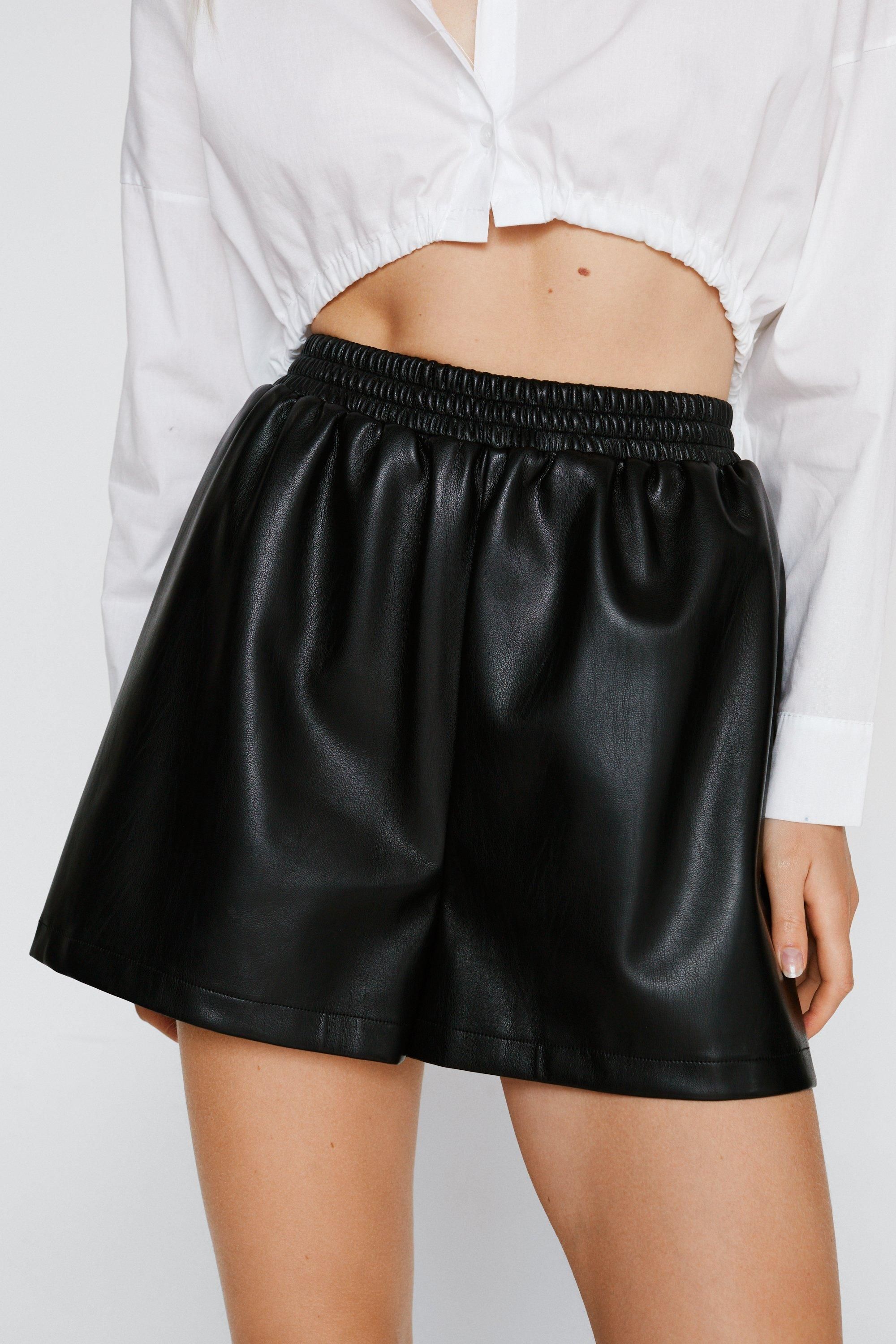 Faux Leather Runner Shorts | NastyGal (UK, IE)