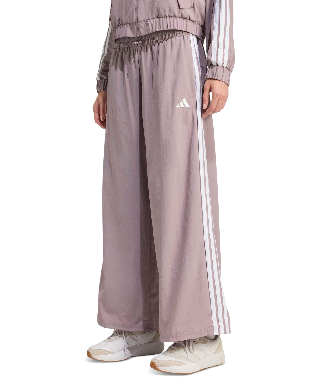 adidas Women's Three Stripe Parachute Pants - Light/Pastel Purple | Macy's