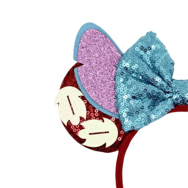 1pc Shiny & Cute Disney Cartoon Alien Stitch Theme Big Ear Sequin Headband, Women's Disneyland Th... | SHEIN