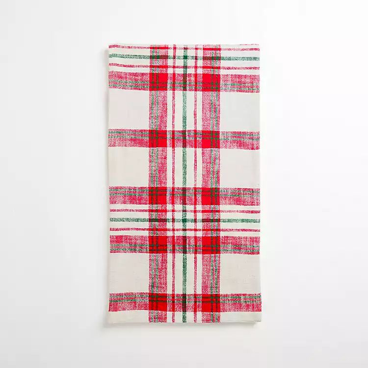 New! Red and Green Plaid Table Runner, 108 in. | Kirkland's Home