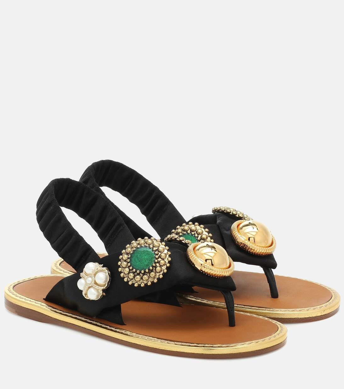 Embellished cotton thong sandals | Mytheresa (INTL)
