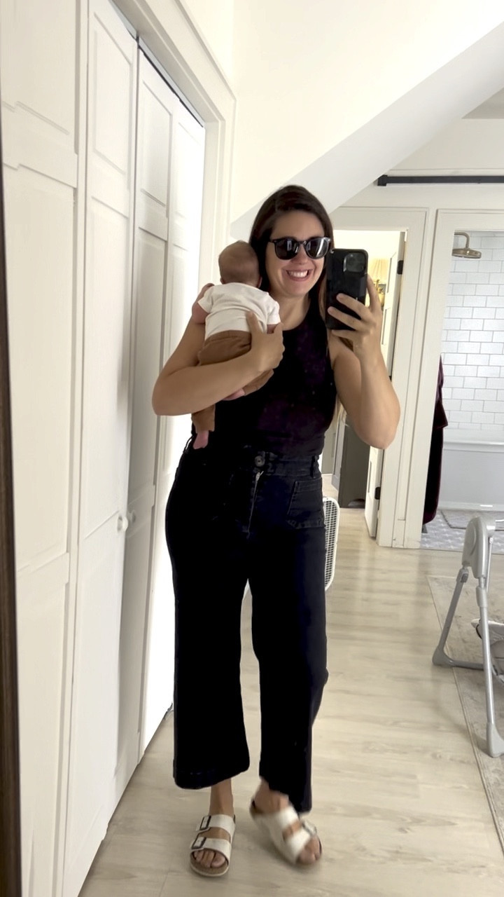 My FAVE pants from Anthropologie! Black denim, good amount of stretch and high waist (great for post-baby!) 

#LTKshoecrush #LTKstyletip #LTKbeauty