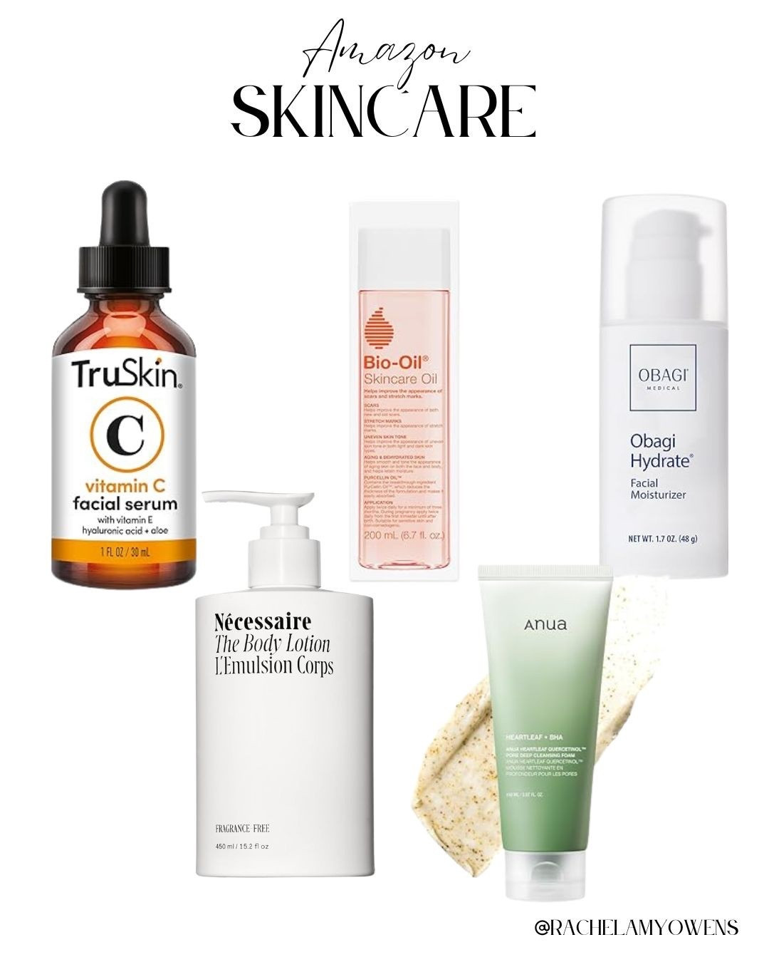 Amazon Skincare Must-Haves 🧖‍♀️

I have found the ultimate skincare lineup on Amazon! This collection features everything from the brightening power of TruSkin Vitamin C to the deep hydration of Obagi and the soothing benefits of Anua. ✨

I also included staples like Bio-Oil for skin texture and Nécessaire for luxury body care. These products are perfect for achieving that healthy, radiant glow from head to toe. 🫧

#AmazonSkincare #SkincareGoals #GlowingSkin #SelfCare #AmazonBeauty #BeautyFinds

#LTKBeauty #LTKmorningroutine #LTKselfcare