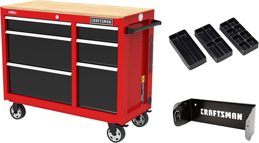 CRAFTSMAN Workbench, Tool Storage, 6-Drawers with Tray and Holder Set, 41-inch, Rolling (CMST3406... | Amazon (US)