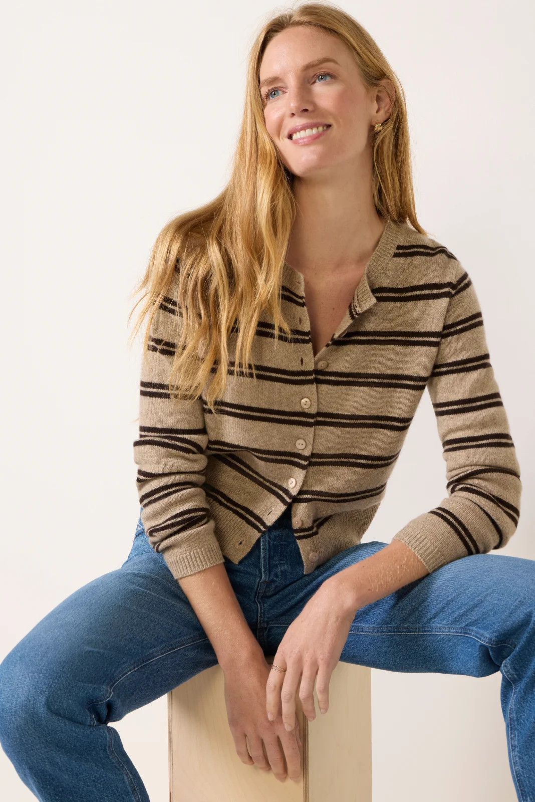 Clara Cashmere Crew Cardigan | Shop.app