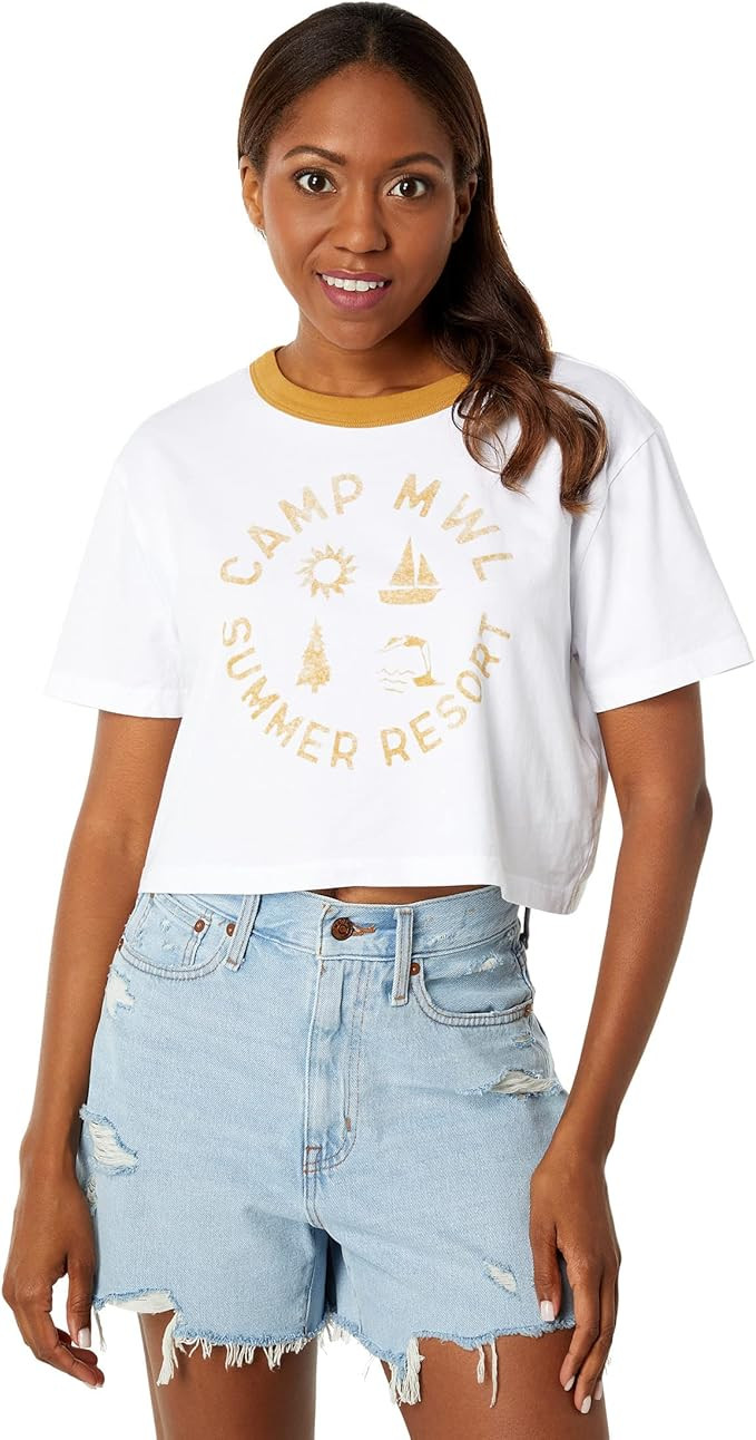 Madewell MWL Camp Resort Ringer Crop Tee | Amazon (US)