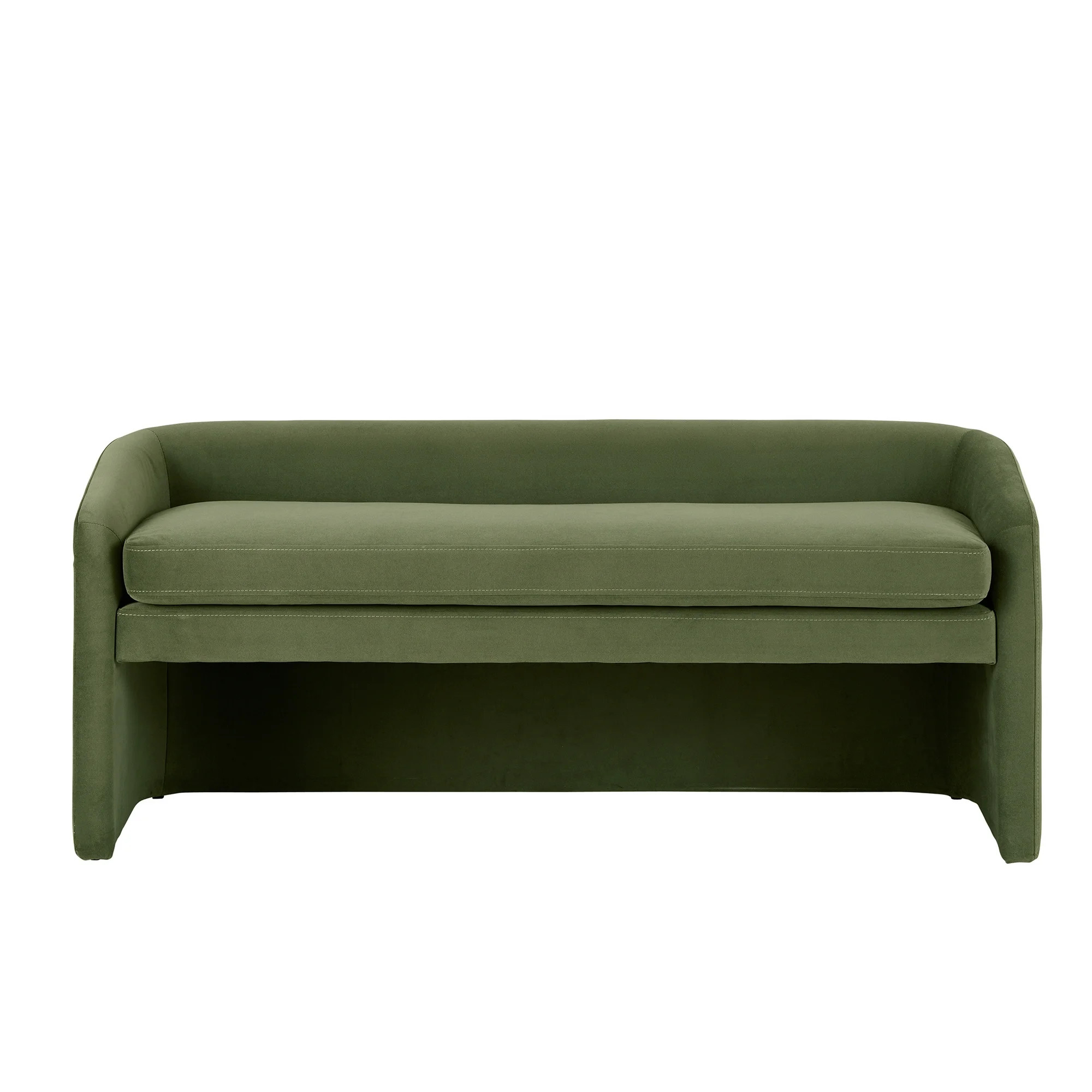 Better Homes & Gardens Wyatt Velvet Accent Bench, Olive - Walmart.com | Walmart (US)
