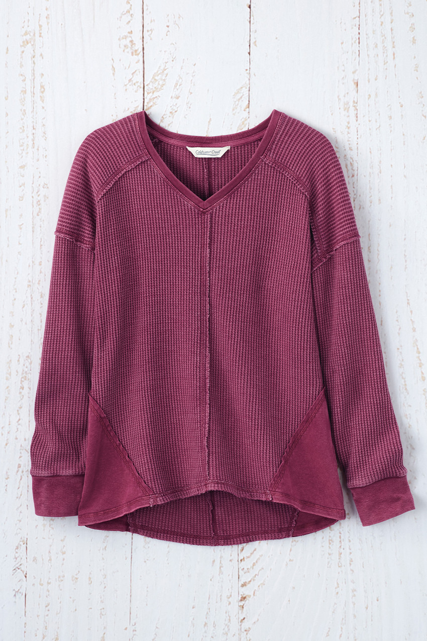 Seamed Waffle Tee | Coldwater Creek