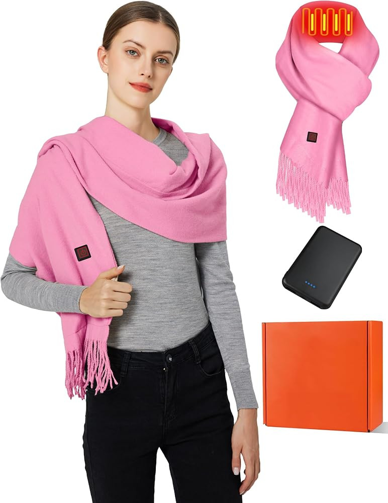 Heated Scarf for Women Men Rechargeable Heated Scarves Blanket with Battery Pack Neck Heat Pad El... | Amazon (US)