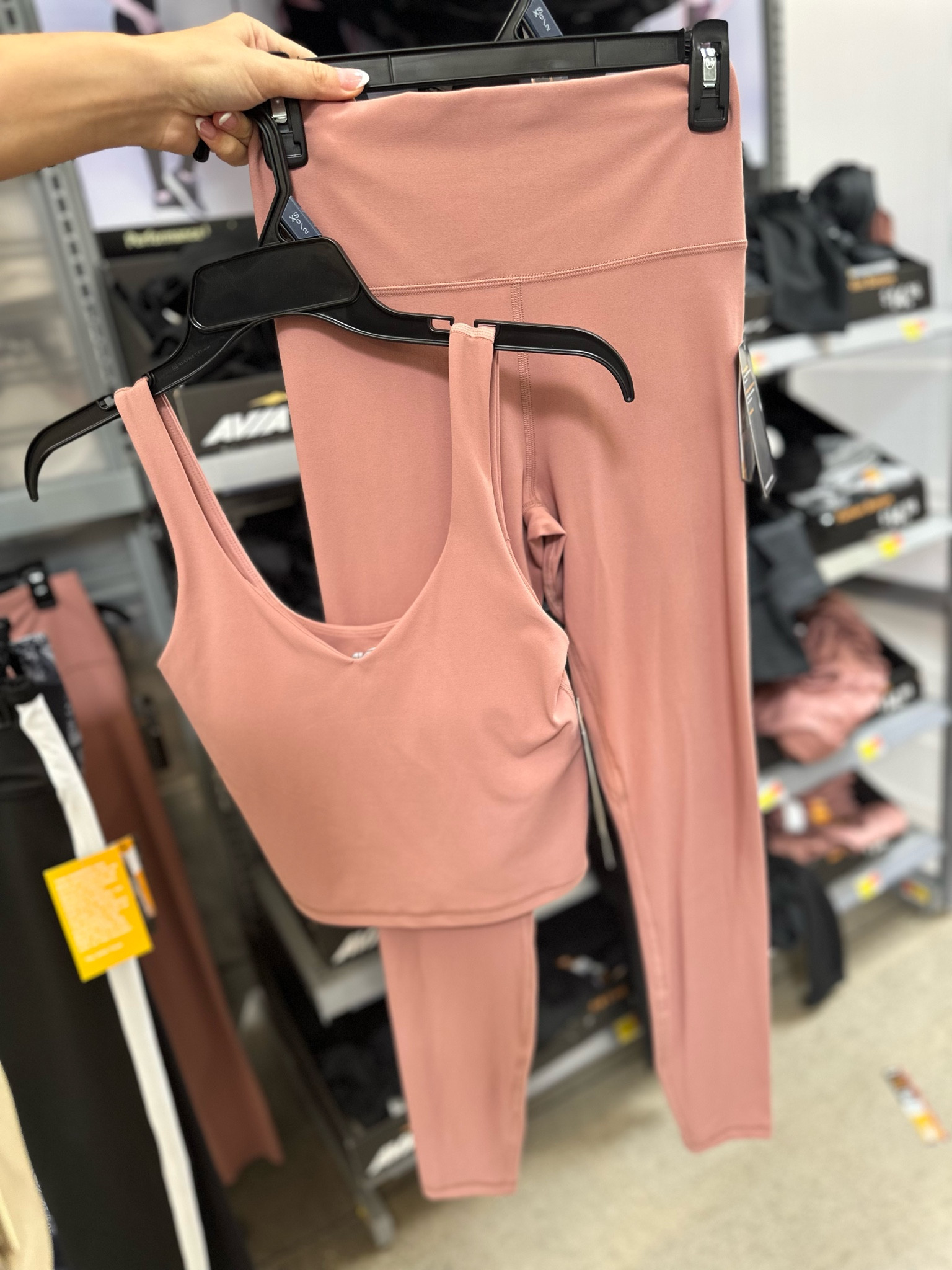 Soft sculpt matching leggings, bike shorts, and tanks at Walmart! They look and feel just like Lululemon 🫶🏼 this color is so pretty! 