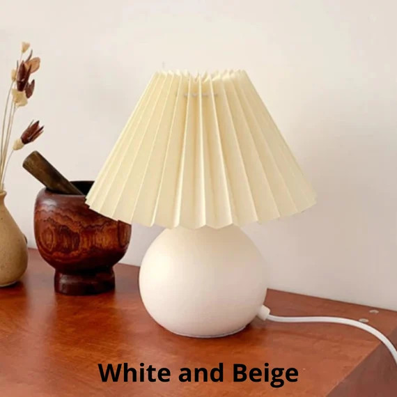 Korean Pleated Table Lamp DIY Ceramic Table Lamps for Living Room Home Decoration Cute Lamp with ... | Etsy (CAD)