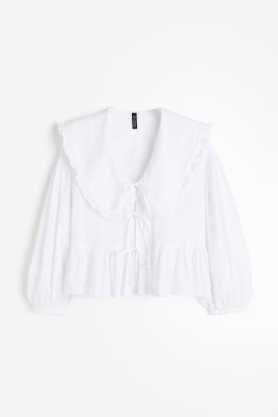 Poplin Blouse with Peter Pan Collar | H&M (US + CA)